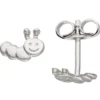 Ohrstecker für Kinder Ohrringe Raupe aus 925 Sterlingsilber, rhodiniert teilmatt
