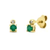 Ohrstecker 750 Gelbgold 2 Smaragde 0,15ct grün 2 Brillanten 0,02ct TW-SI 5x2,8mm