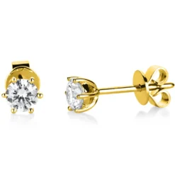 Ohrstecker 585 Gold Gelbgold 2 Diamanten Brillanten 0,50 Ct. 6er-Krappe Ø4,5mm