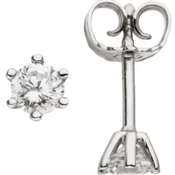 Ohrstecker 585 Gold Weißgold mit 2 Brillanten 0,5 Ct 4,7mm Ohrringe