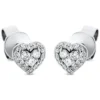 Ohrstecker Herz aus 750 Gold Weißgold 34 Diamanten 0,2ct TW-SI 5,6x6mm