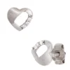 Ohrstecker Herz Herzchen 925 Silber mit Zirkonia Ohrschmuck teilmatt