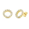 Ohrstecker Kreis aus 585 Gelbgold 28 Brillanten 0,84ct W-SI 11,9x11,9mm
