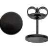 Ohrstecker 8mm Ohrringe Studs Ohrschmuck, rund flach, Edelstahl schwarz lackiert