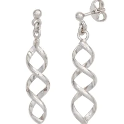 Ohrstecker Ohrhänger 6,8x29,9mm Ohrringe Spiralen 925 Silber Ohrschmuck Damen