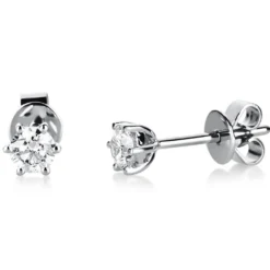 Ohrstecker Ohrringe aus 950 Platin 2 Diamanten Brillanten 0,40 Ct. 6er-Krappe