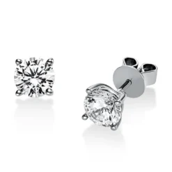 Ohrstecker Ohrringe aus 950 Platin 2 Diamanten Brillanten 1,40 Ct. 4er-Krappe