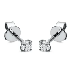 Ohrstecker Ohrringe aus 950 Platin 2 Diamanten Brillanten 0,20 Ct. 4er-Krappe