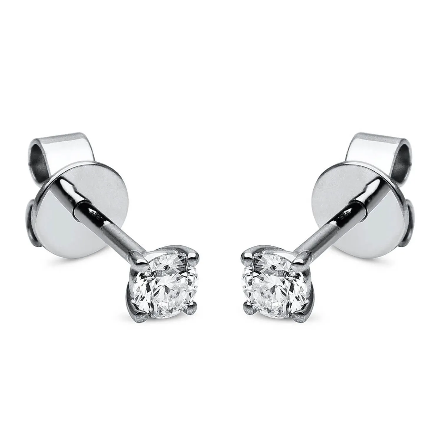 Ohrstecker Ohrringe aus 950 Platin 2 Diamanten Brillanten 0,20 Ct. 4er-Krappe