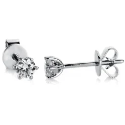 Ohrstecker Ohrringe aus 950 Platin 2 Diamanten Brillanten 0,30 Ct. 6er-Krappe