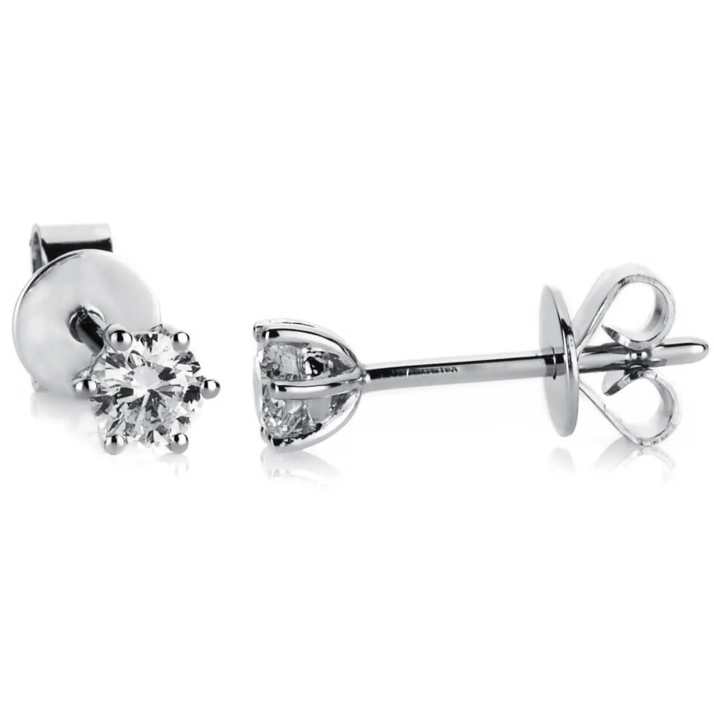 Ohrstecker Ohrringe aus 950 Platin 2 Diamanten Brillanten 0,30 Ct. 6er-Krappe