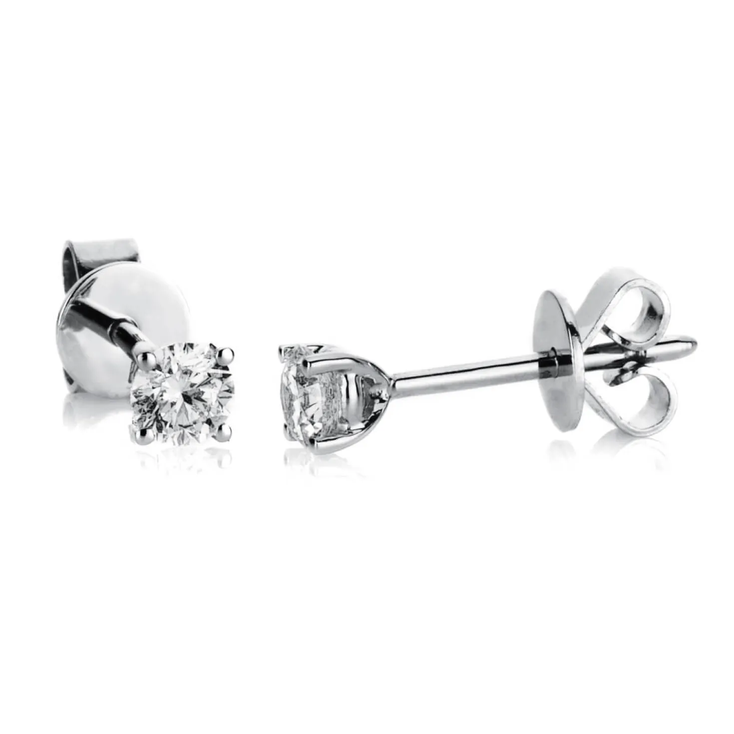 Ohrstecker Ohrringe aus 950 Platin 2 Diamanten Brillanten 0,30 Ct. 4er-Krappe