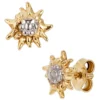 Ohrstecker Ohrringe Ohrschmuck Edelweiß 333 Gold Gelbgold teilrhodiniert