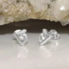 Ohrstecker Ohrringe Ohrschmuck, Dreieck mit Zirkonia weiß, 925 Silber, Damen