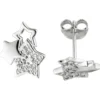Ohrstecker Ohrringe Ohrschmuck, Sterne Sternchen mit weißen Zirkonia, 925 Silber