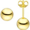 Ohrstecker Ohrringe Ohrschmuck Kugel Kügelchen 8mm 925 Silber Gelbgold vergoldet