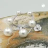 Ohrstecker Ohrringe Perlenohrstecker, 3 weiße Imitat-Perlen, 925 Silber, Damen