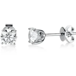 Ohrstecker Ohrringe 950 Platin 2 Diamanten Brillanten 1,00 Ct. 4er-Krappe Ø4,9mm