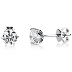 Ohrstecker Ohrringe 950 Platin 2 Diamanten Brillanten 1,00 Ct. 6er-Krappe Ø5,4mm