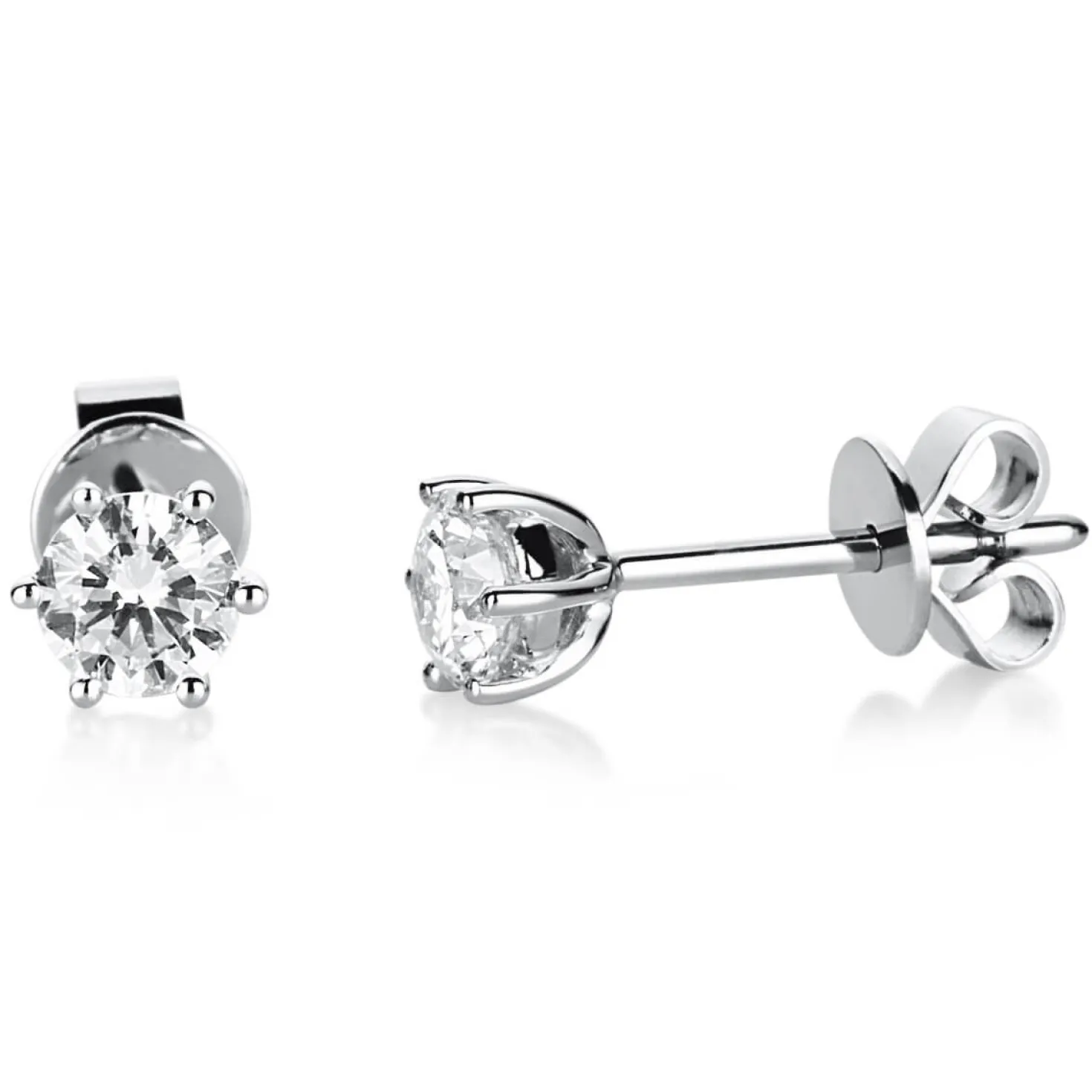 Ohrstecker Ohrringe 950 Platin 2 Diamanten Brillanten 0,50 Ct. 6er-Krappe Ø4,5mm