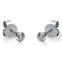 Ohrstecker Ohrringe 950 Platin 2 Diamanten Brillanten 0,30 Ct. Zarge Ø3,6mm