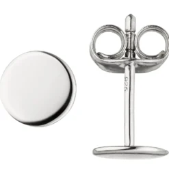 Ohrstecker Ohrringe runde Plättchen Ø 6,2mm aus 925 Silber rhodiniert Ohrschmuck