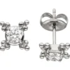 Ohrstecker Ohrschmuck aus Edelstahl 7,7mm mit Zirkonia weiß Ohrringe Damen