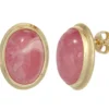 Ohrstecker Ohrschmuck mit Rhodochrosit oval rosé-pink 585 Gold Gelbgold