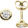 Ohrstecker rund 585 Gold Gelbgold mit Diamanten Brillanten 0,74 ct. W-SI