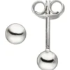 Ohrstecker Silberohrringe Kugelohrstecker Ohrschmuck Kugel 4mm, 925 Silber