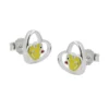 Ohrstecker Stecker, kleine Ente im Herz, gelb lackiert, 925 Silber