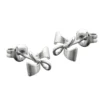 Ohrstecker Stecker kleine Schleife Schleifen, 925 Silber, teilmattiert