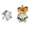 Ohrstecker Stecker mit Aquamarin hellblau 5,4mm & 585 Gold Gelbgold