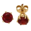 Ohrstecker Stecker mit Granat rot dunkelrot 5,4mm & 585 Gold Gelbgold