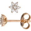 Ohrstecker Stern Sterne mit 14 Diamanten 0.14Ct W/SI Brillanten 585 Gold Rotgold