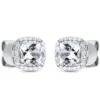Ohrstecker 750 Weißgold 2 Amethyste 1,16ct grün 40 Brillanten 0,1ct TW-SI 7x7mm
