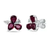 Ohrstecker 750 Weißgold 6 Rubine 2,89ct rot 4 Diamanten 0,76ct TW-SI 12,7x12,1mm