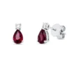 Ohrstecker 750 Weißgold 2 Rubine 1,19ct rot 2 Brillanten 0,11ct TW-SI 8,7x4,3mm
