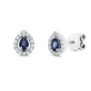 Ohrstecker 750 Weißgold 2 Saphire 0,41ct blau 28 Brillanten 0,17ct F-SI 7,8x6,3mm