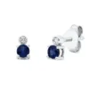 Ohrstecker 750 Weißgold 2 Saphire 0,22ct blau 2 Brillanten 0,02ct TW-SI 5x2,8mm
