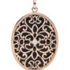 Ovaler Anhänger mit Ornament Muster 925 Silber rotgold vergoldet Zirkonia