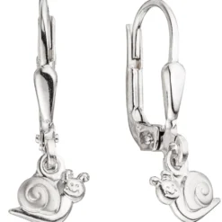 Paar Boutons Ohrringe Ohrhänger 5,9x18,2mm Schneckchen 925 Silber glänzend