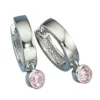 Paar Creole Creolen 3,2x18mm 2 x Zirkonia rosé & 925 Silber Ohrschmuck Damen