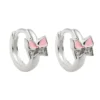Paar Creolen Ohrringe 11x2mm Schmetterlinge rosa lackiert Zirkonia 925 Silber
