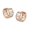 Paar Creolen 12x6mm Ohrringe Klappcreole Streben 375 Gold Rotgold bicolor Damen