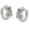 Paar Creolen 12x2mm Ohrringe Ohrschmuck Hund hellblau 925 Silber für Kinder