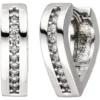 Paar Creolen 13,3x3,8mm spitz-oval 925 Silber 20 Zirkonia Ohrringe Ohrschmuck