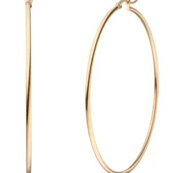 Paar große Creolen 70x2mm aus Edelstahl rotgold-farben rund glänzend