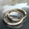 Paar kleine Creolen Ø10mm Drahtcreole 9Kt 375 Gold Gelbgold Ohrringe glänzend