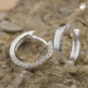 Paar kleine Creolen Ohrringe 13x2mm mit Zirkonia seitlich 925 Silber Kinder
